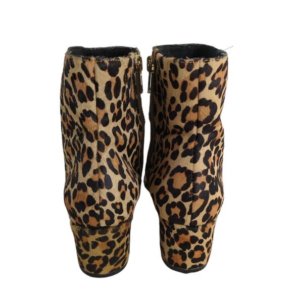 Steven Steve Madden Size 6 Wes Leopard Print Calf Hair Leather Booties Ankle Zip - Picture 6 of 8